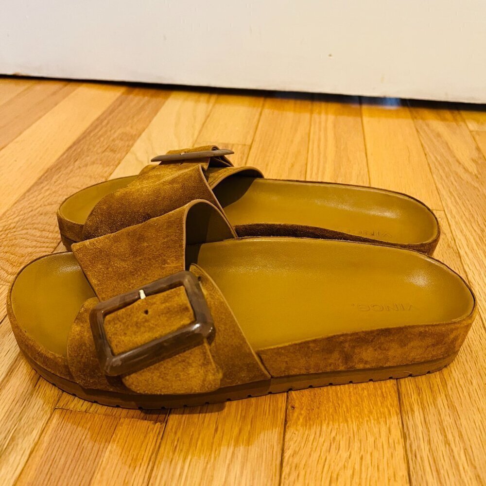 VINCE Grant Slides Womens Size 8 M Shoes Suede Espadrille Slip-On Flat Sandals - Picture 11 of 16